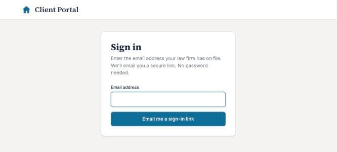 The Sign in page with an email field